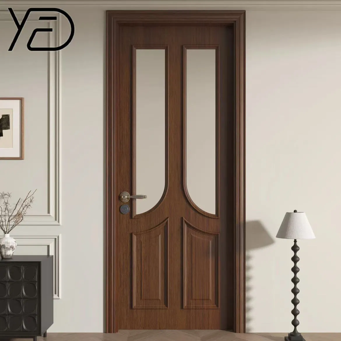 Porta de Entrada de Madeira Sólida em PVC Premium para Móveis de Casa, MDF, Madeira de PVC, Interior, para Casas Modernas, Cozinha e Banheiro