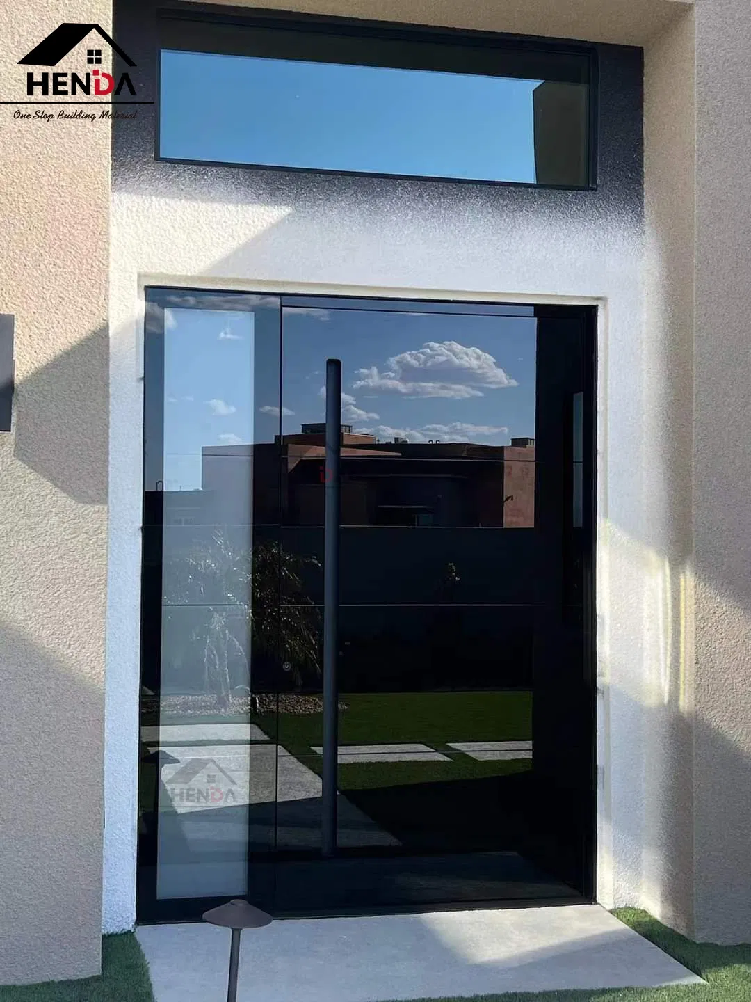 Preço de Atacado Alumínio Moderno Principal Portão de Ferro Forjado Duplo Simples Garagem Deslizante Vidro Segurança Frontal Metal Interior Exterior Pivotante Entrada Acesso Porta de Aço