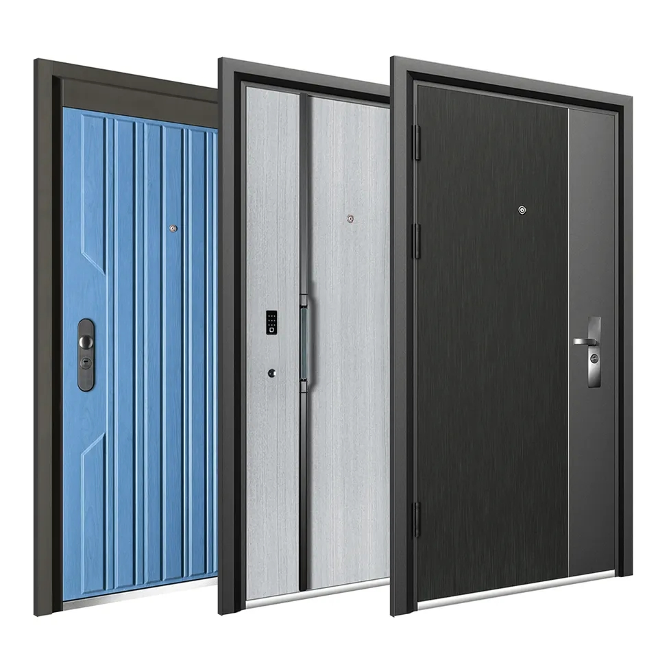 Porta de Segurança em Aço Moderna Personalizada para Villa, Função à Prova de Fogo e Antifurto, Design Luxuoso para Interior e Exterior, Porta de Aço Armado para Segurança Externa