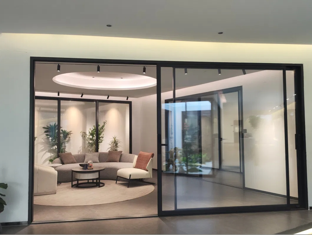 Portão de Entrada Duplo Baiyiyuan Design de Segurança Exterior Varanda Cozinha Porta de Correr de Vidro PVC UPVC Dobrável