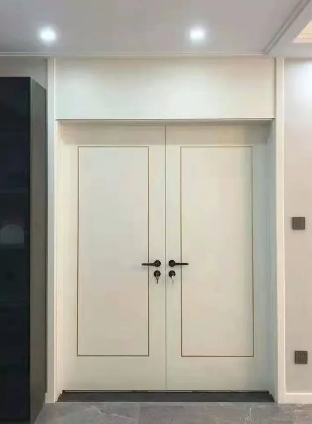 Porta de Entrada de Madeira Sólida Personalizada Premium com Design Elegante em Vidro 3