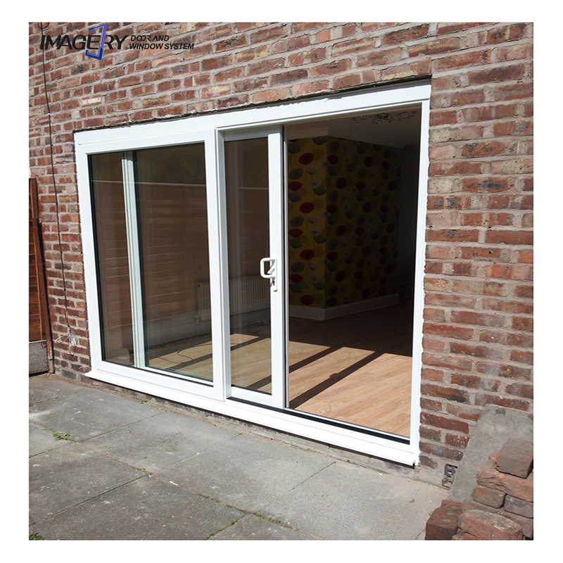 Material de Construção Porta Deslizante de Vidro Temperado Duplo em Plástico UPVC PVC
