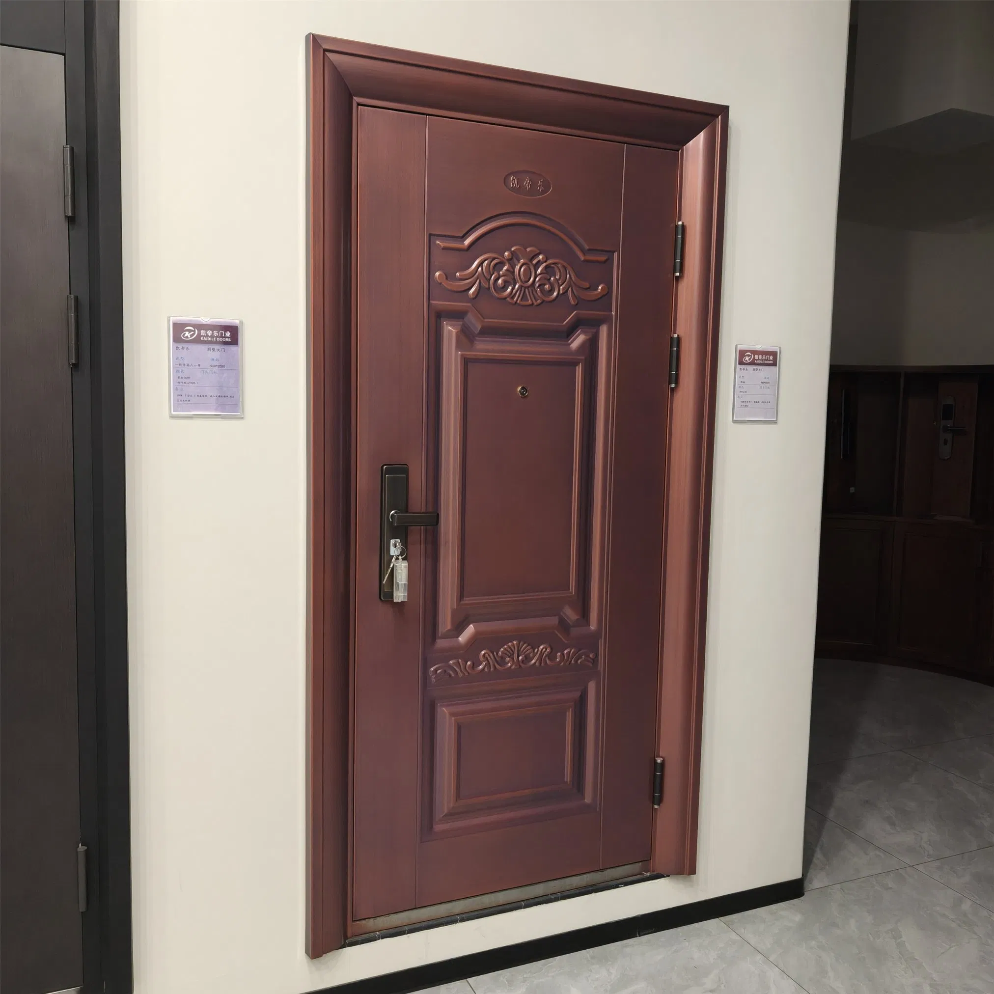 Porta de Aço de Segurança - Porta de Entrada de Ferro Armado com Classificação de Incêndio e Isolada, Quebra Térmica, Porta Principal, Revestimento Personalizado em Pó