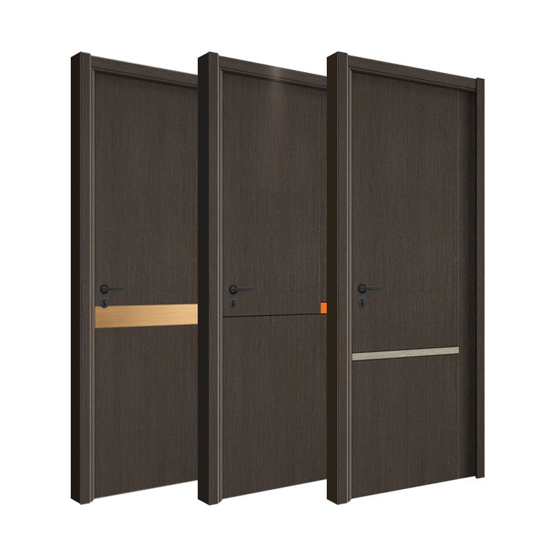 Porta interna de madeira MDF composta para quarto, porta de madeira WPC para casa