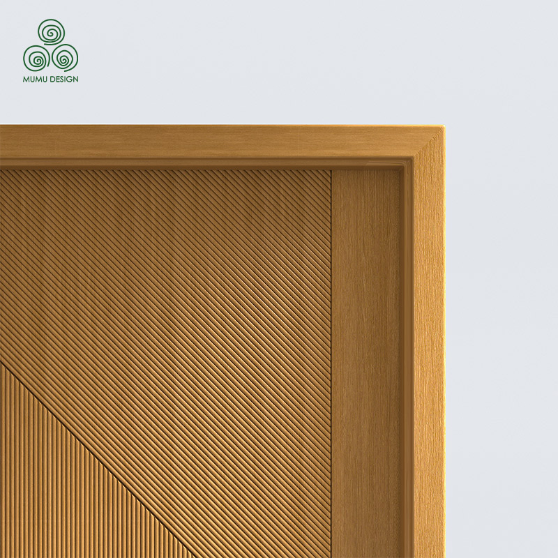 Porta de Entrada Externa de Madeira Sólida Luxuosa com Painel Gravado em Madeira Real para Apartamento de Luxo e Entrada da Casa