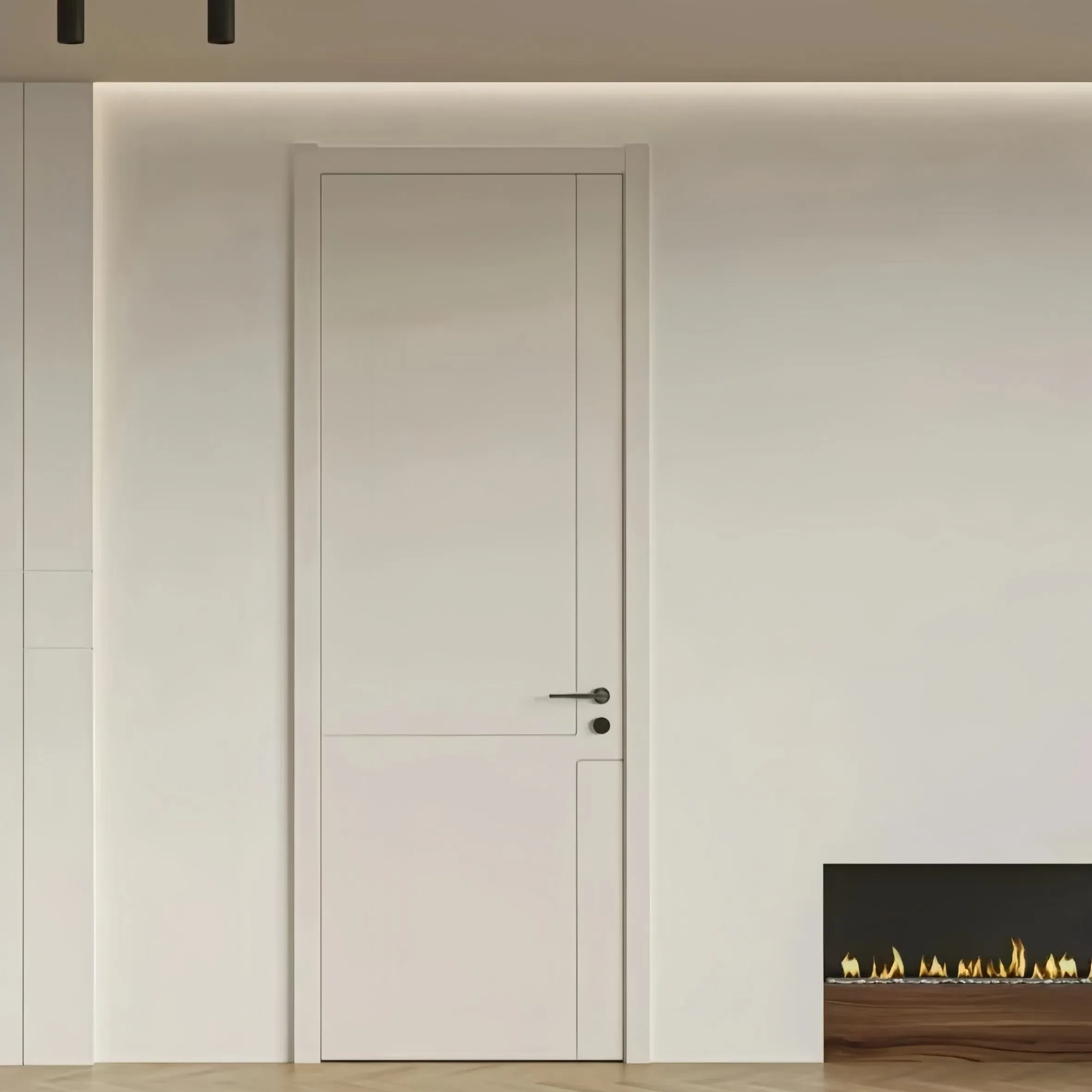 Porta Composta de Madeira Sólida Cozinha PVC MDF Madeira Interior Banheiro Personalizada Quarto Deslizante Vidro Francesa Design de Porta em Compensado