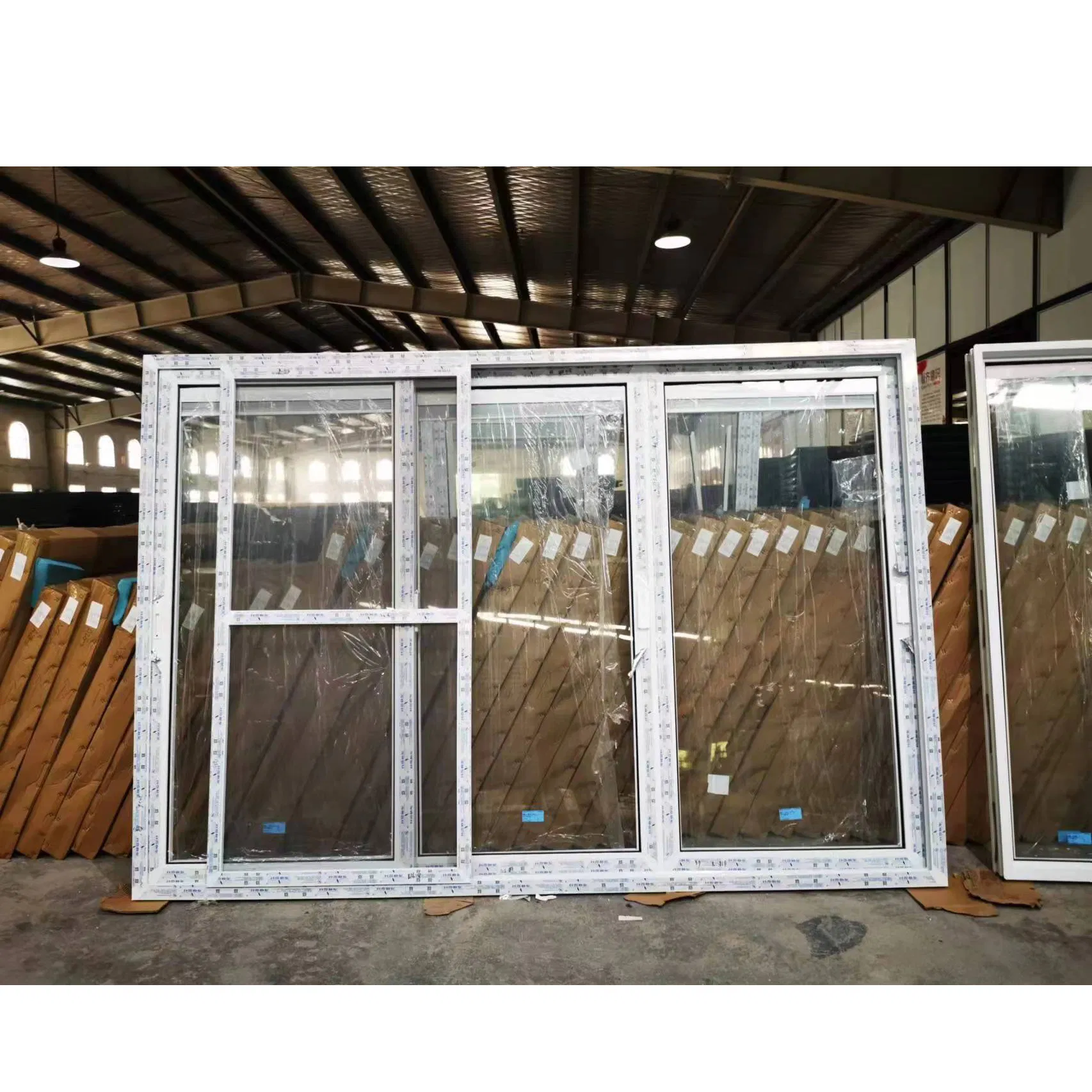 Portas de Correr de Vidro de Plástico Duplo Kdsbuilding em PVC para Casa