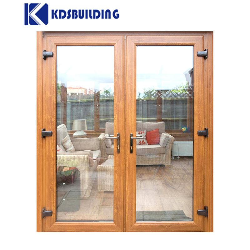 Porta dupla francesa de exterior para casa, entrada de villa, portas de PVC com abertura pivotante, porta de pátio, porta de guilhotina em UPVC