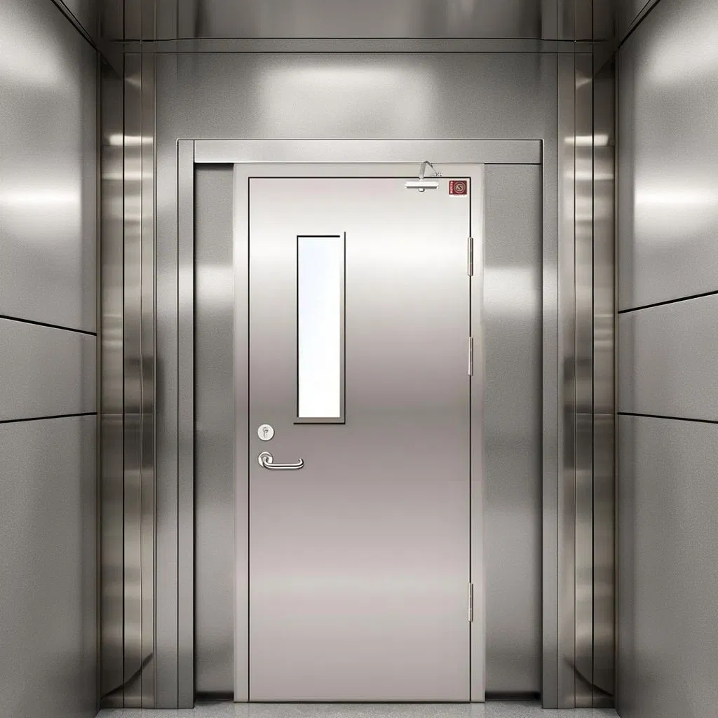 Portas de fogo personalizadas de design moderno para edifícios, portas resistentes ao fogo para hospitais, porta de aço resistente ao fogo