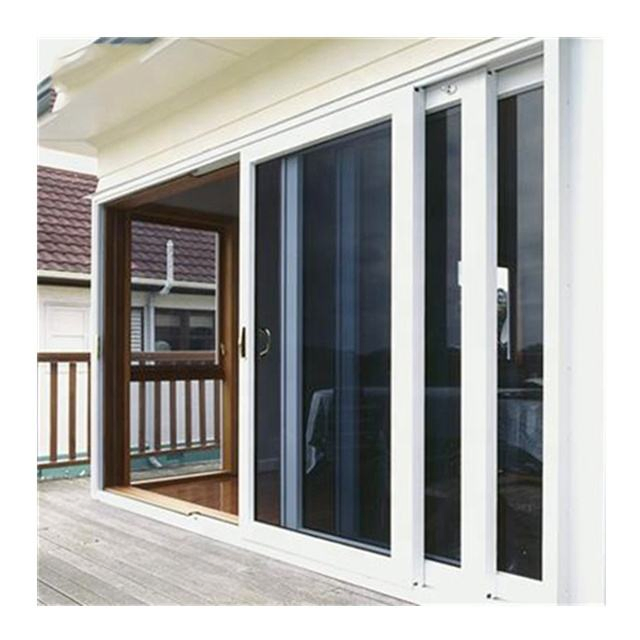 como 2047 Preço de Fábrica Padrão Australiano Vidro UPVC Plástico Pátio Vinil PVC Portas Deslizantes
