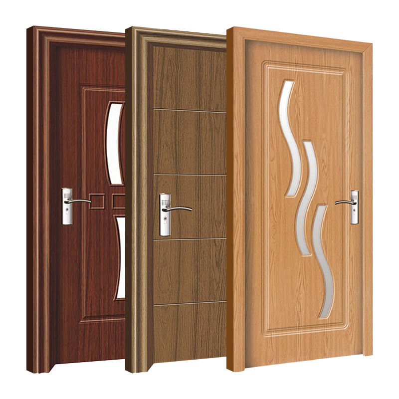 Porta de Segurança de Entrada Metal Segurança Exterior Frontal WPC Ferro Forjado Porta de Aço Casa Turca PVC Deslizante Porta de Madeira de Madeira Porta de Segurança de Aço com Ferragens