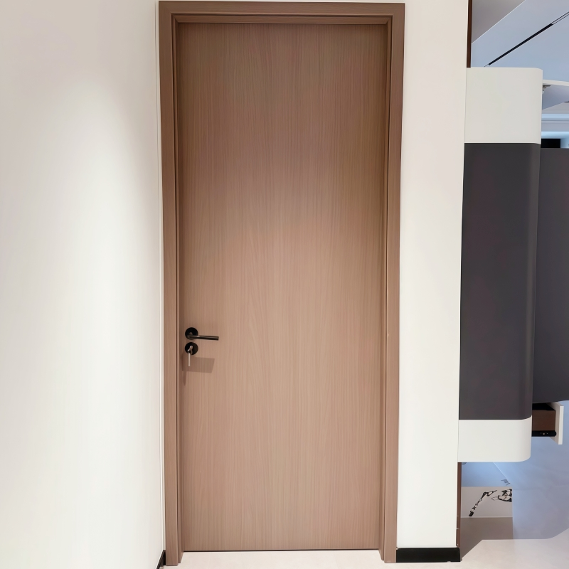 Porta de Entrada Deslizante de Madeira Pivotante Personalizada Moderna em PVC WPC para Hotel, Casa, Quarto, Barn MDF Ecológica, Madeira Sólida Sem Pintura