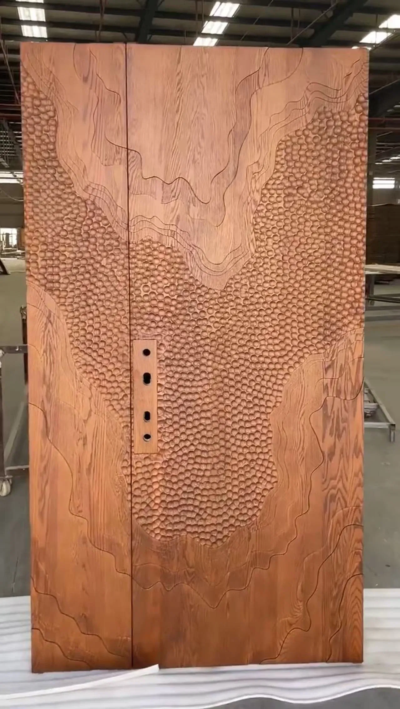 Preço de Fábrica Porta de Textura de Madeira em WPC PVC, Moderna Americana, Francesa, Nórdica, para Hotel, Apartamento, Residência, Vila, Acústica, Resistente ao Fogo e à Umidade