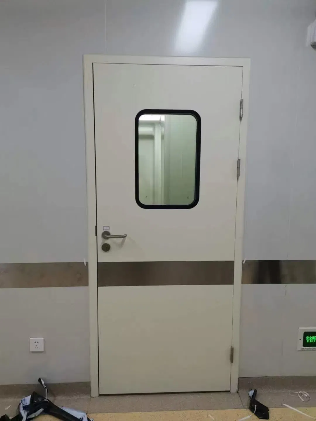 Porta Hospitalar de Aço Resistente ao Fogo para Projeto de Salas Limpas com Dobradiças Fiáveis