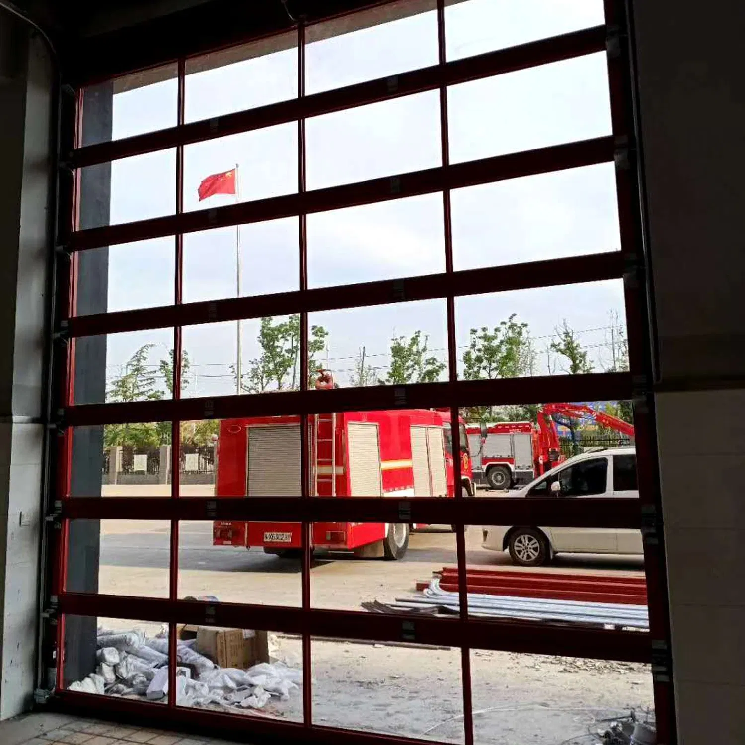 Porta de Aço Rolante Resistente ao Fogo com Link Fusível e Controle Manual de Sobrecarga