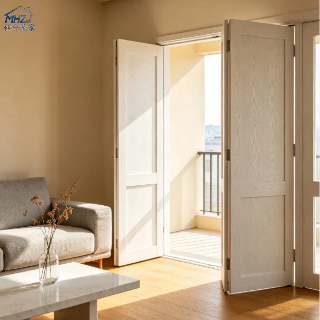 Porta Bi-Fold de Vidro com Grade Francesa em Composto Premium de Luxo, PVC, MDF e WPC