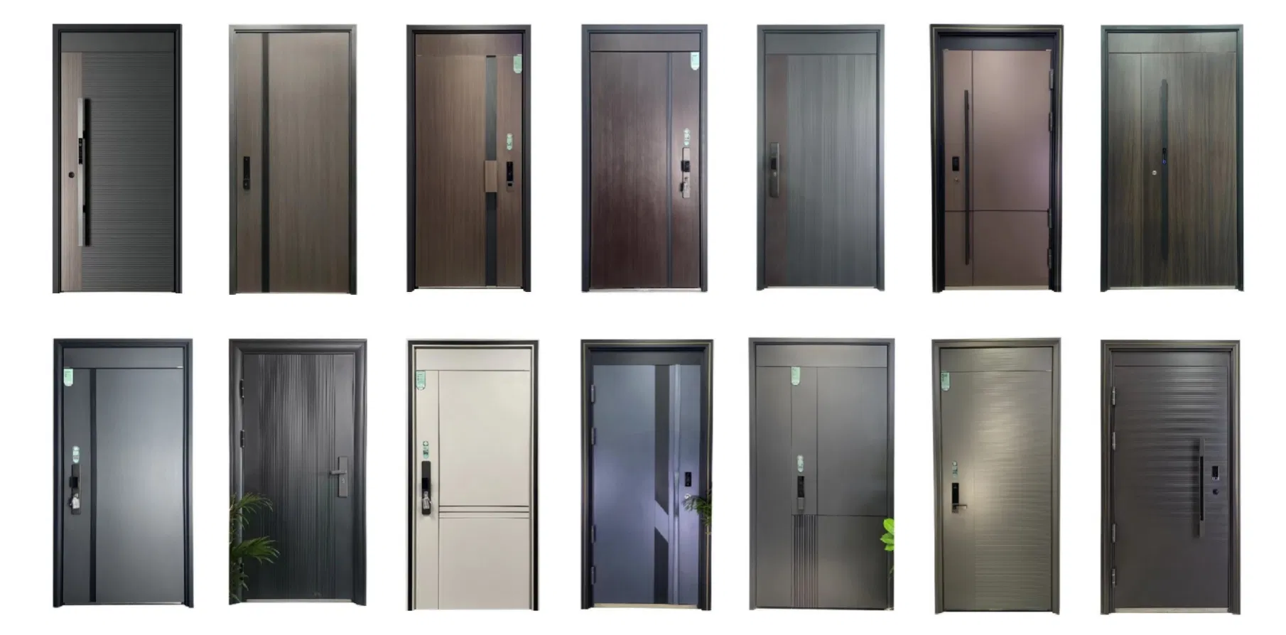 Porta de Segurança de Alumínio de Aço Entrada Interior Exterior Metal Moderna Ferro Forjado Frontal Única Dupla Blindada Pivot Janelas e Preço da Porta