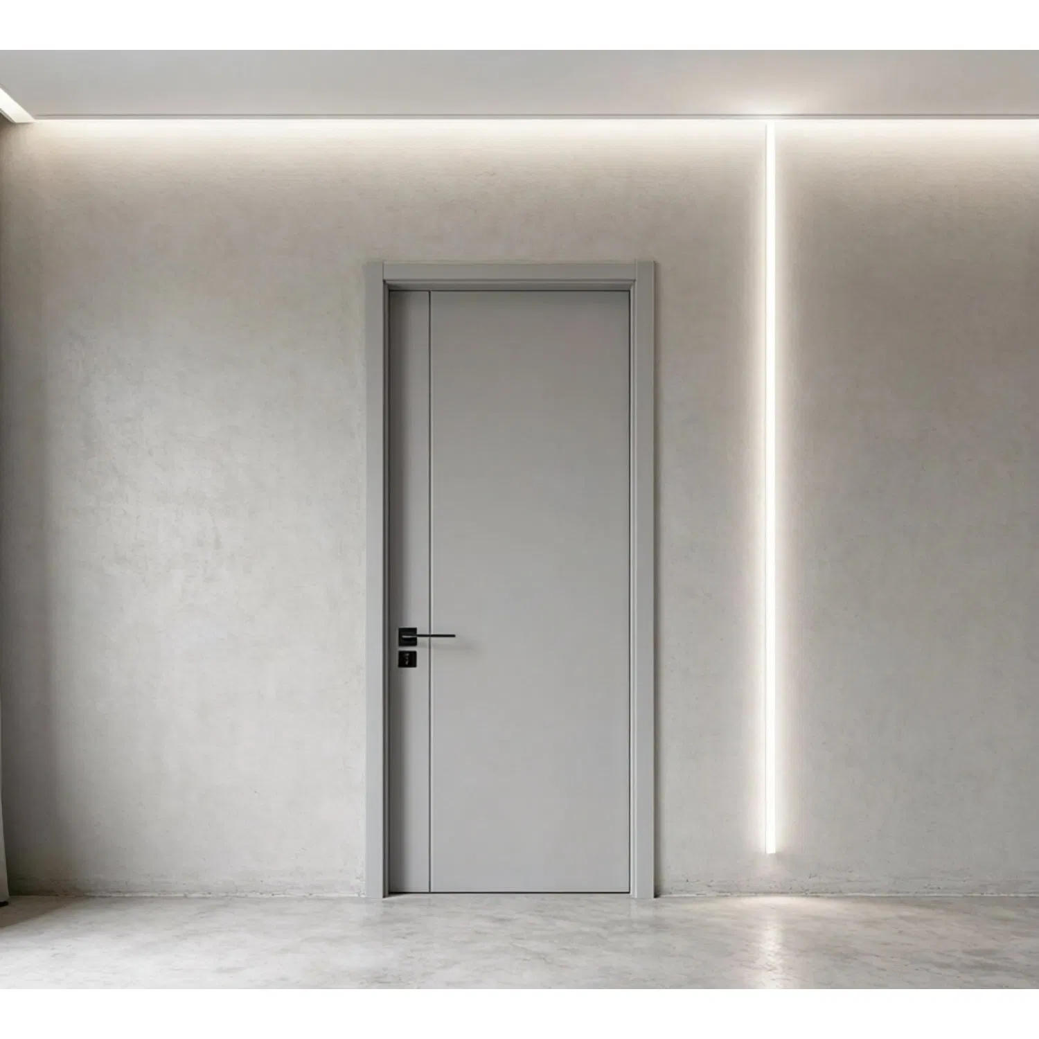 Porta Elegante de WPC para Banheiro em Estilo Francês, Alta Qualidade, Padrão Internacional de Segurança, Design Novo de Fábrica em MDF de Madeira