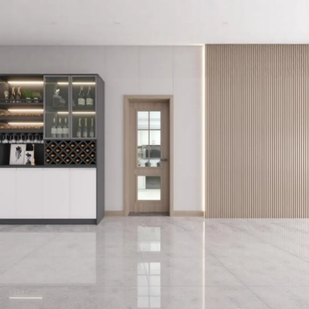 Porta HPL com Filme de PVC Acabamento Satin Estilo Creme Francês Armazenamento Multifuncional Design Livre