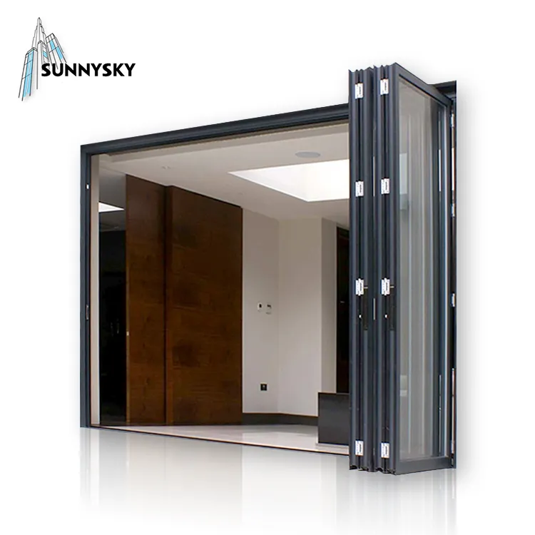 Detalhe de Portas e Janelas Bifolds em Alumínio