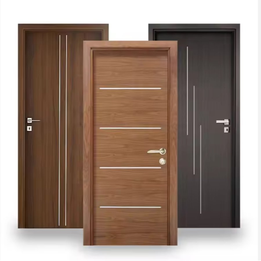 Pintura Composta Pintura Gratuita MDF/HDF/HPL/Compensado Madeira Sólida/WPC/PVC Porta de Madeira Interior para Hotel, Apartamento, Escola, Hospital, Vila, Escritório