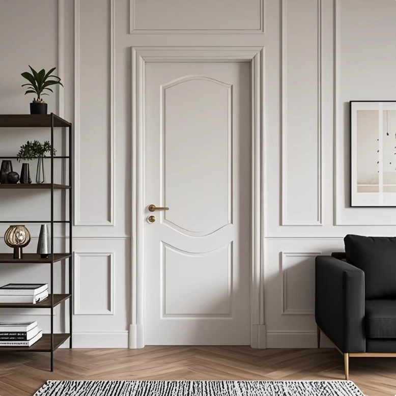 Portas de WPC laminadas em PVC preto, modernas, à prova d'água, para interiores de quartos em casas