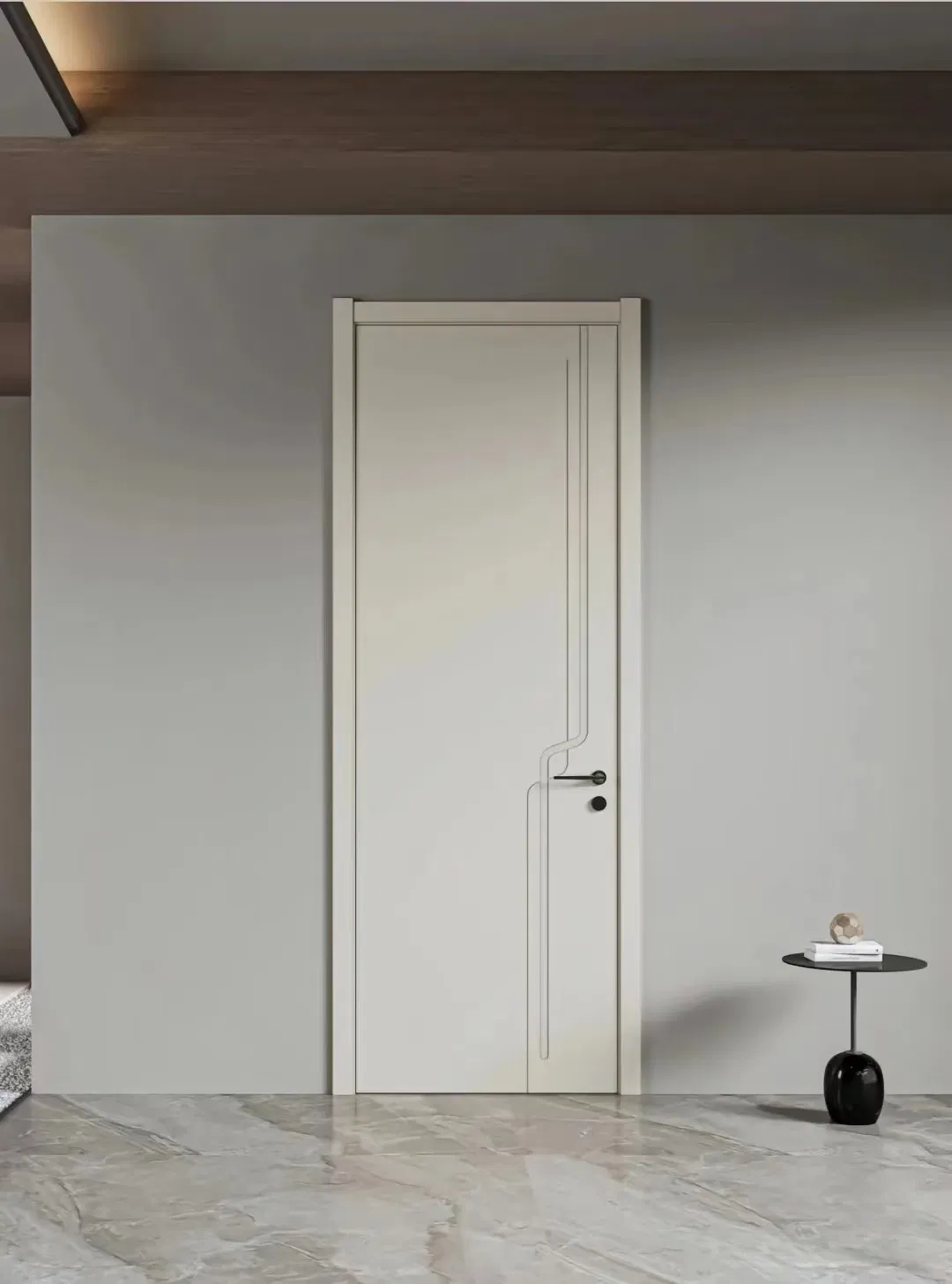 Porta Composta de Madeira Sólida Cozinha PVC MDF Madeira Interior Banheiro Personalizada Quarto Deslizante Vidro Francesa Design de Porta em Compensado