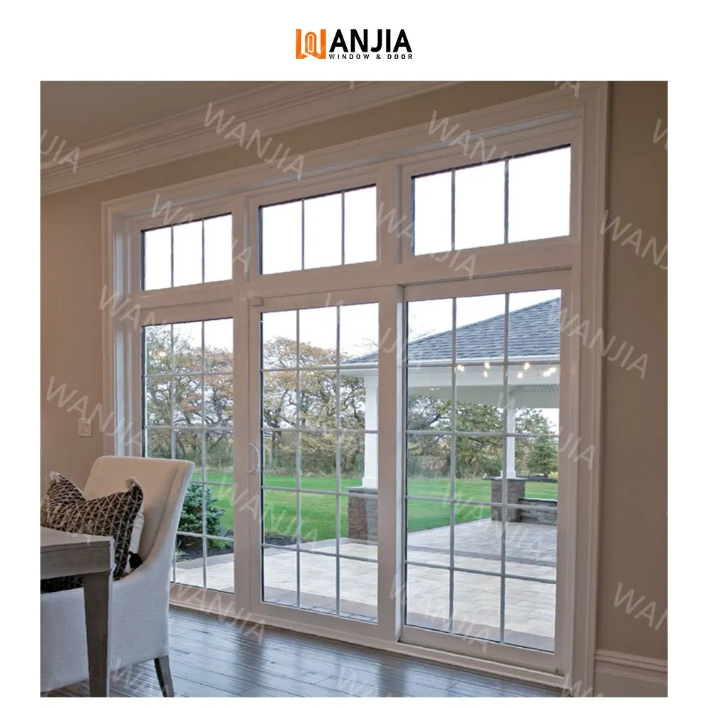 Fabricar Porta Deslizante Francesa de Vidro Duplo de Balcão em PVC UPVC