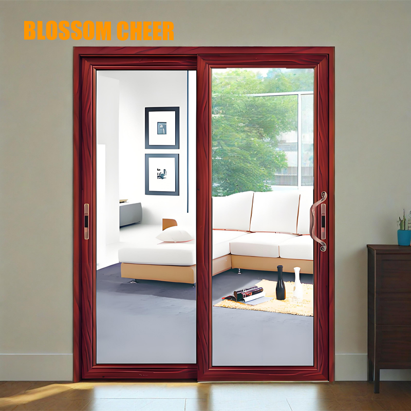 Design de Porta de PVC Deslizante Pesada para Quarto, Portas de Plástico UPVC em Madeira