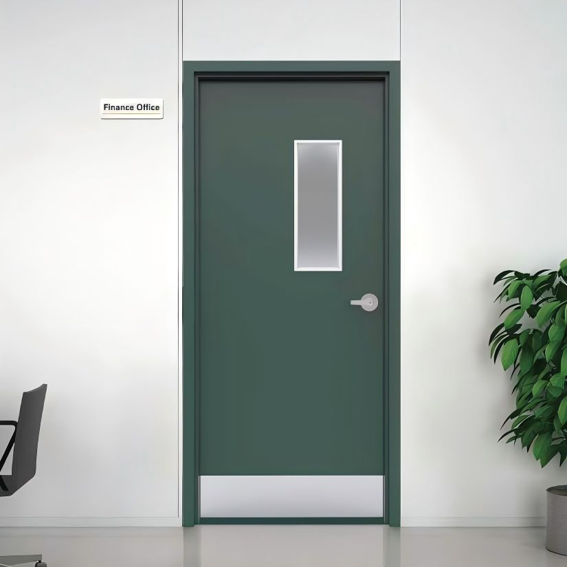 Porta de Segurança Sólida de Metal Galvanizado Certificada UL com Resistência ao Fogo de Duas Horas, Anti-Invasão, de Saída de Emergência, Isolada Acusticamente