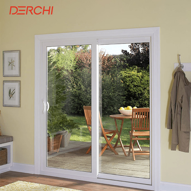 Porta deslizante de vidro plástico exterior e interior francês, porta deslizante de PVC UPVC, portas de pátio de vinil
