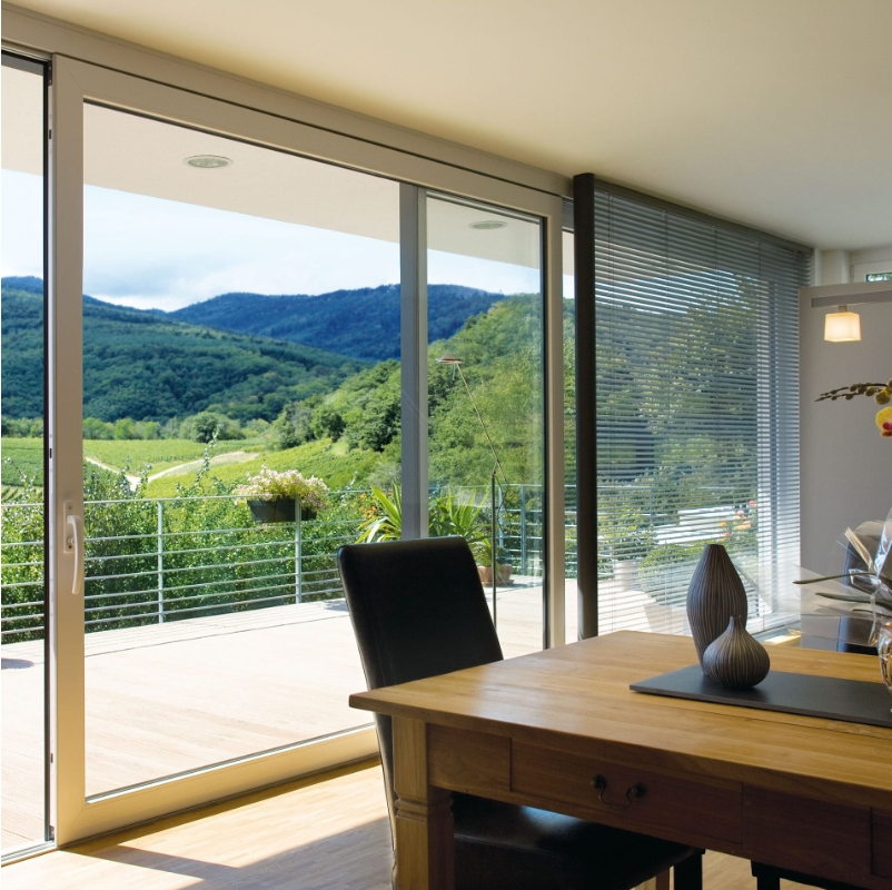 Porta de Vinil para Casa, com Quadro de PVC UPVC, de Dupla Abertura