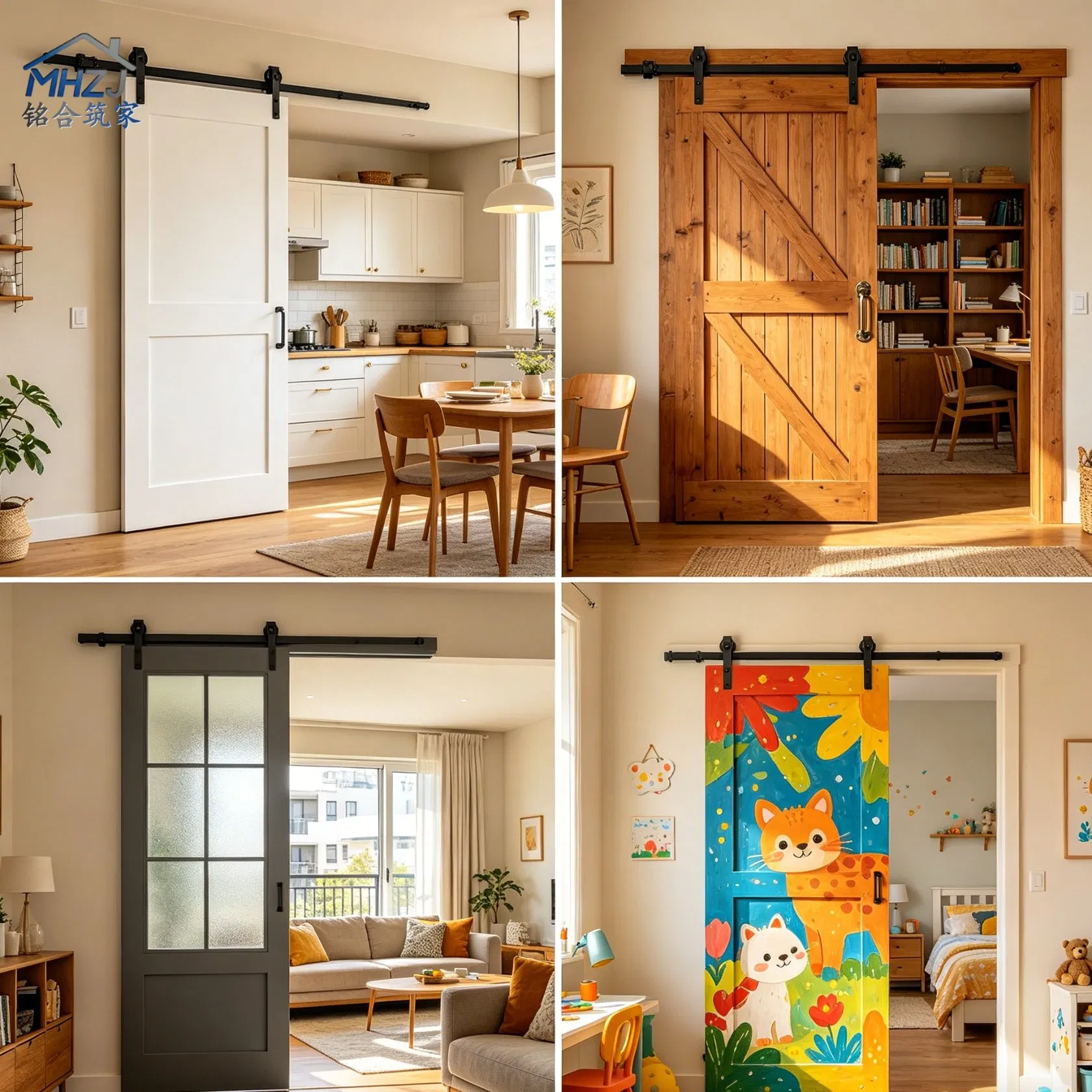 Porta de Entrada Residencial Moderna em Madeira Sólida com Divisória de Ambiente Limpo para Interior da Casa, Porta de Casa de Madeira Real