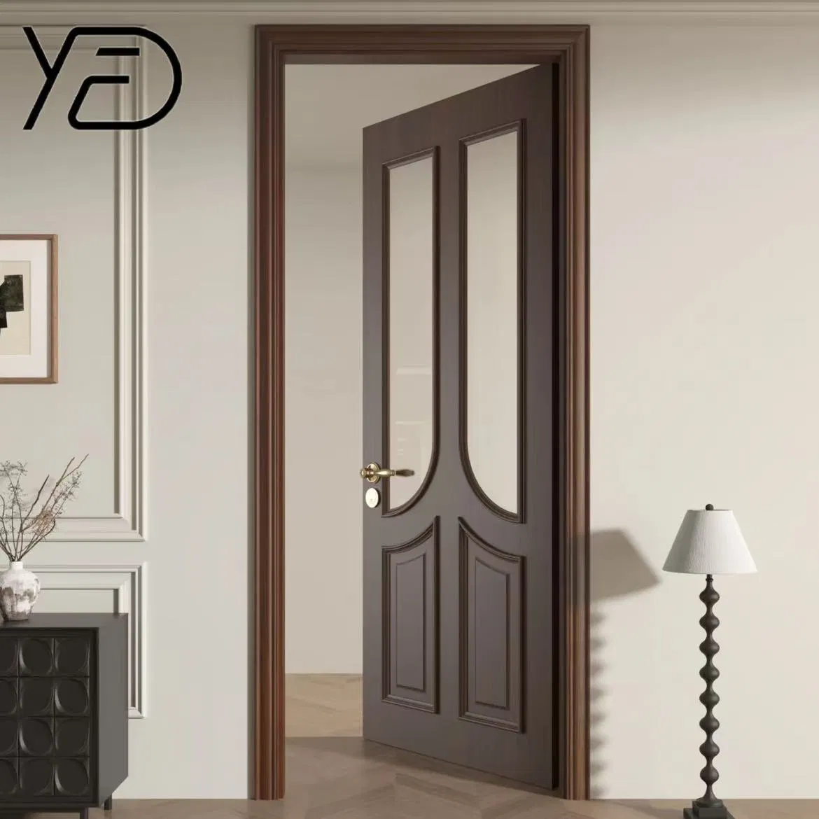 Porta de Entrada de Madeira Sólida em PVC Premium para Móveis de Casa, MDF, Madeira de PVC, Interior, para Casas Modernas, Cozinha e Banheiro
