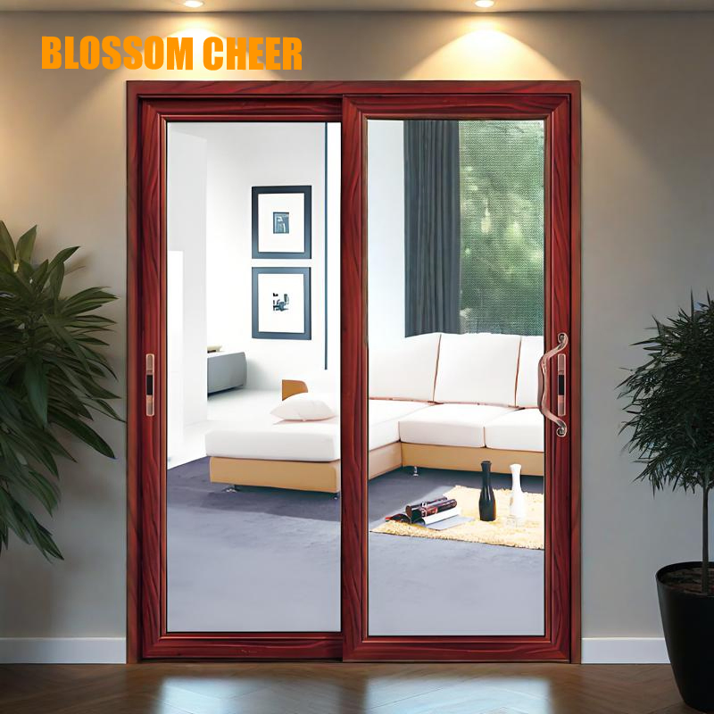 Design de Porta de PVC Deslizante Pesada para Quarto, Portas de Plástico UPVC em Madeira