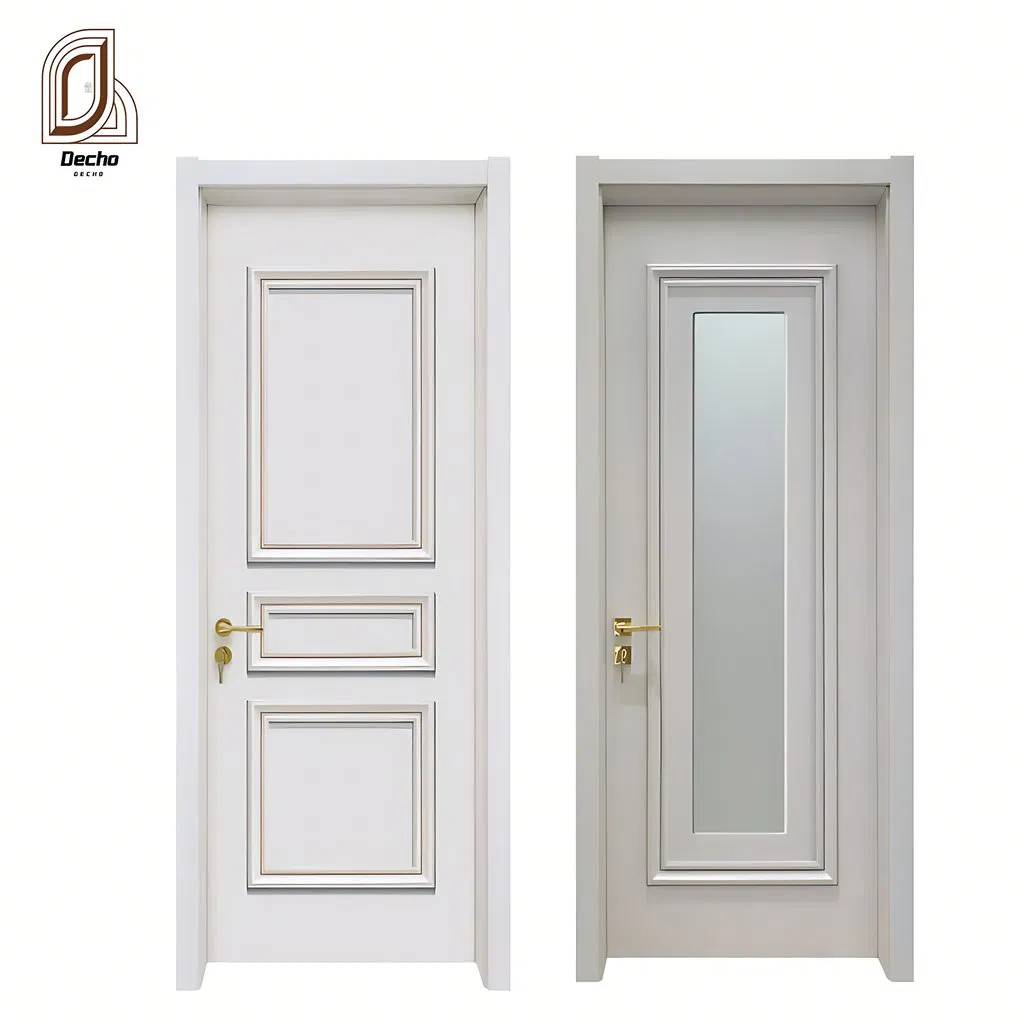 Superfície de Grão de Madeira Porta Interior à Prova d'Água Porta WPC Composto de Madeira e Plástico Porta de PVC para Quarto, Banheiro, Hotel, Apartamento, Escola, Hospital