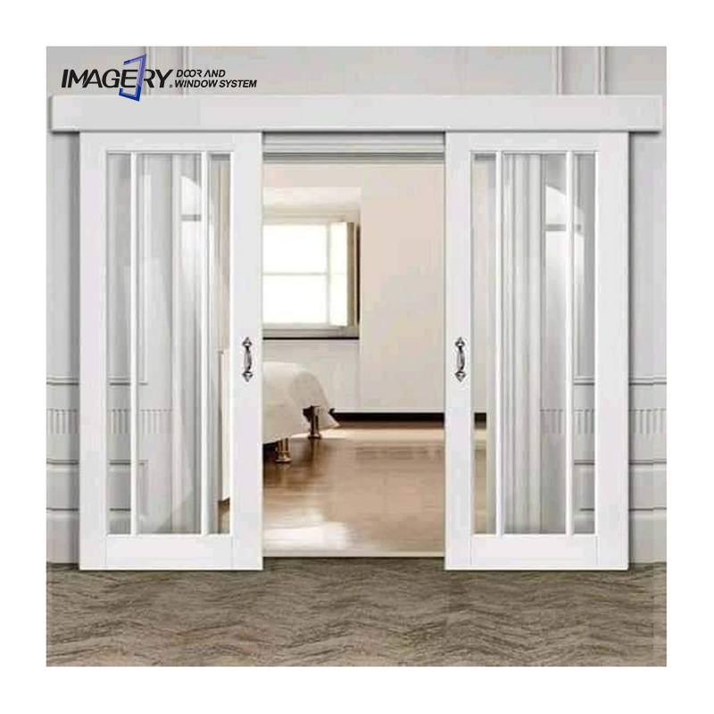 Material de Construção Porta Deslizante de Vidro Temperado Duplo em Plástico UPVC PVC