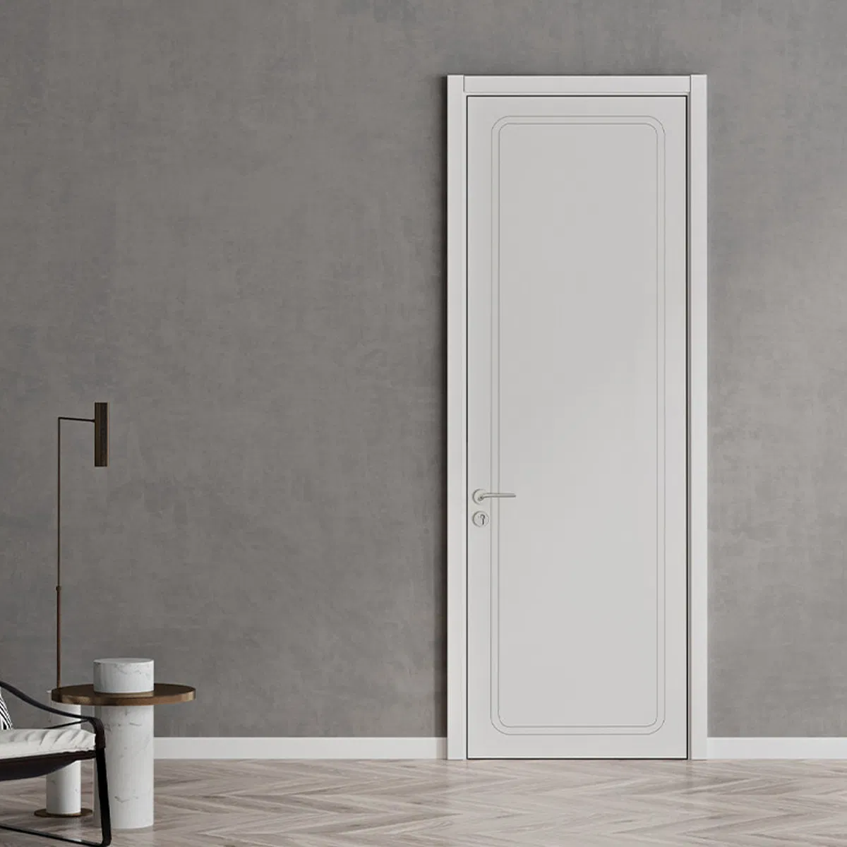 Porta de Interior de Madeira Estilo Francês em PVC, Porta de Madeira Sólida de Entrada para Casa, Hotel e Aplicações em Projetos