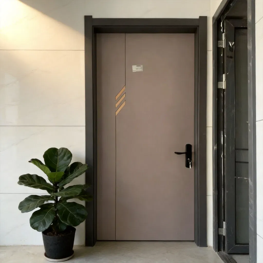 Porta de Madeira Sólida Resistente e Não Deformável para Uso Interior Doméstico