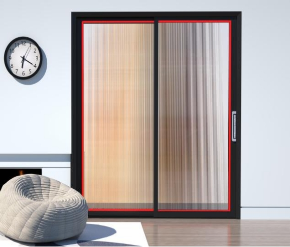 Moldura Estreita Moldura Fina Varanda Vidro Temperado Duplo Exterior Interior Alumínio Deslizante Pátio Varanda Moderna Porta de Vidro Metal para Banheiro