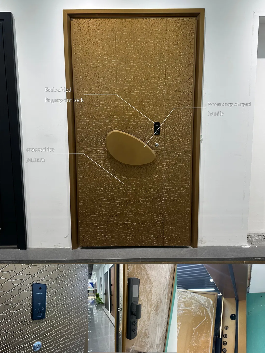 Porta de entrada de metal personalizada com segurança, porta exterior em alumínio, WPC, ferro forjado, porta de casa turca em PVC, porta de aço com ferragens