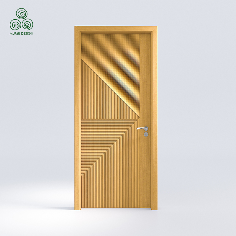 Porta de Entrada Externa de Madeira Sólida Luxuosa com Painel Gravado em Madeira Real para Apartamento de Luxo e Entrada da Casa