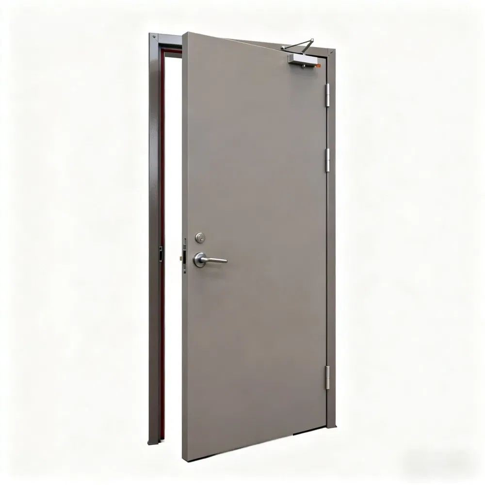Portas de fogo personalizadas de design moderno para edifícios, portas resistentes ao fogo para hospitais, porta de aço resistente ao fogo