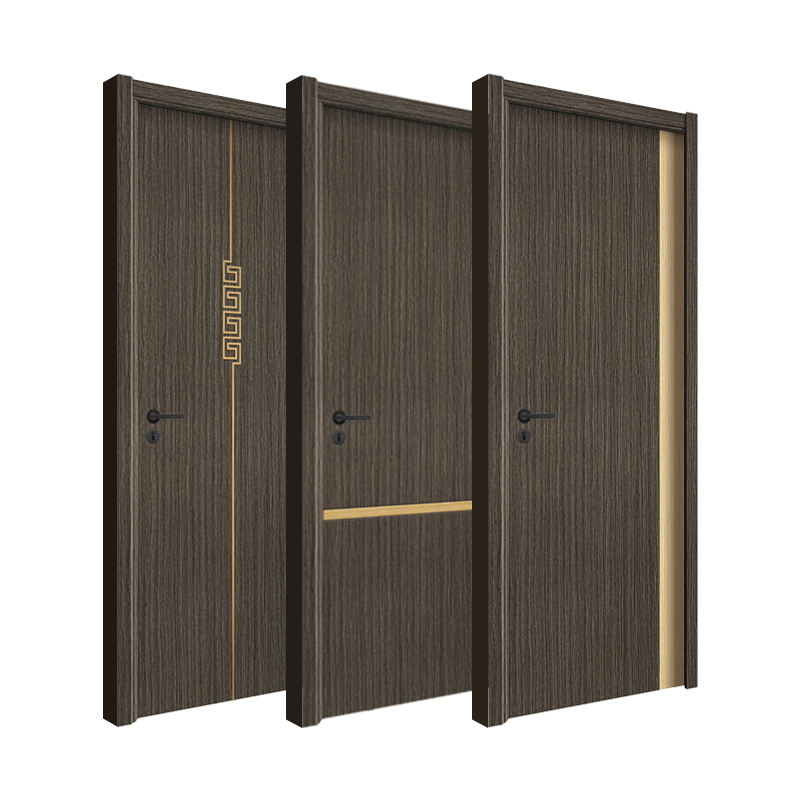 Porta interna de madeira MDF composta para quarto, porta de madeira WPC para casa