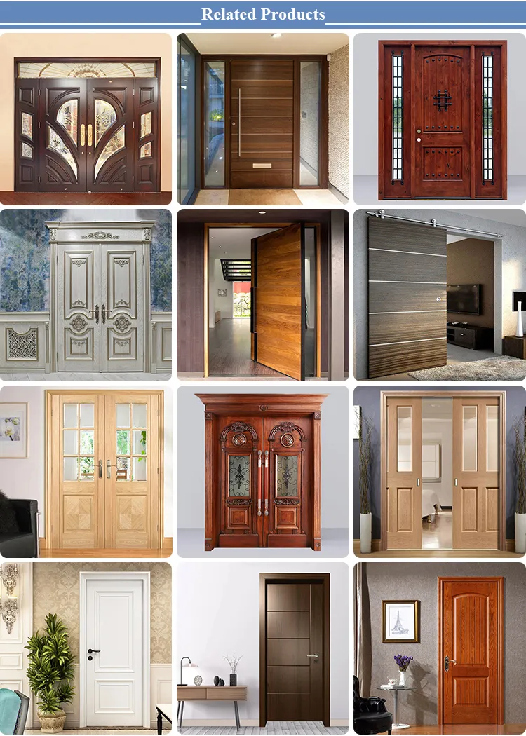 Design de Porta Interna de Madeira Sólida Composta Moderna com Revestimento de Noz Preto