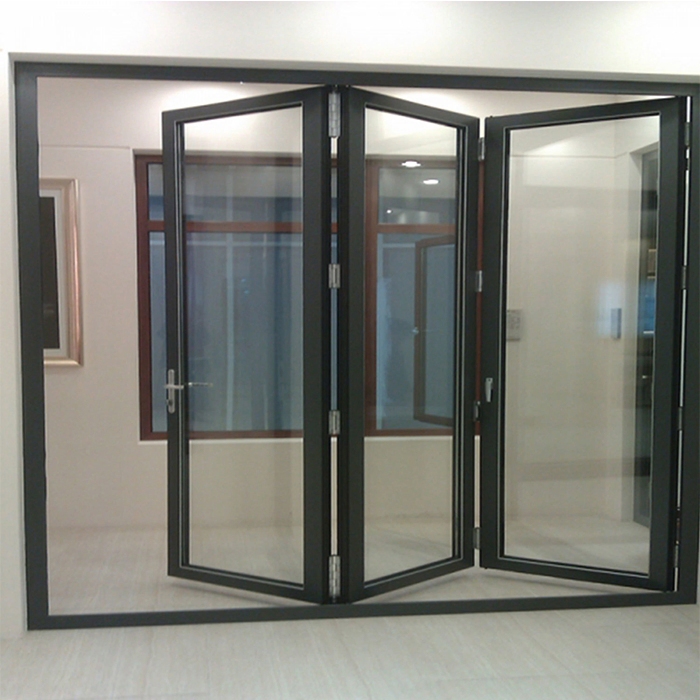 Preço Comercial Acordeão Certificado Portão Decorativo Portas de Plástico Estrutura de Alumínio Porta de Pátio Bi-Fold
