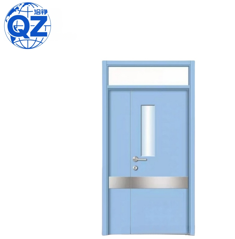 Porta Metálica Oca de Aço Galvanizado Porta Resistente ao Fogo Porta de Aço Classificada para Hospital Corredor Externo Porta de Fogo