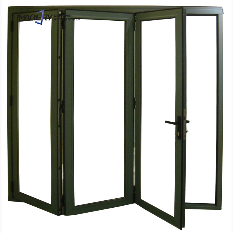 Porta Bifold de Vidro de Alumínio com Quebra Térmica, Eficiente em Energia, para Uso Comercial em Pátio, de Alta Resistência