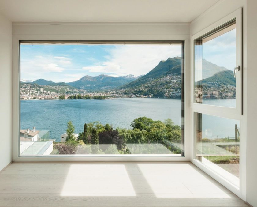 Porta Francesa de Casamento em UPVC/ PVC/ Vinil Plástico com Vidro Temperado Claro de Dupla Camada em Design Moderno