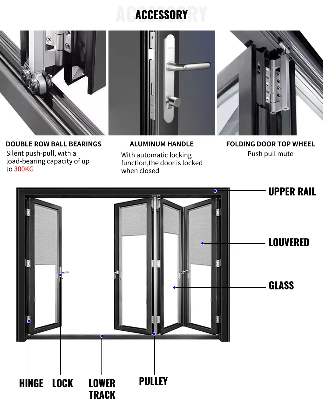 Portas Bifold de Alumínio Modernas com Opções de Abertura para Fachadas de Hotel